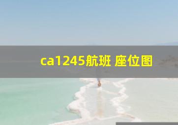 ca1245航班 座位图